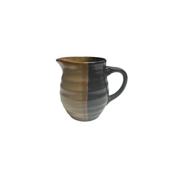 Sango China Butter Dish & Creamer Set - 4 Piece Brown & Black Ceramic Set - Picture 7 of 13